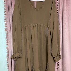 Entro Brown Midi Dress